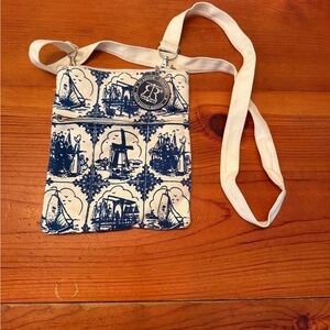 Blue and White Crossbody Bag